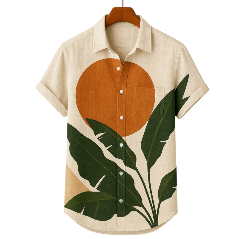 Camisa de Lino Tropical Sunset