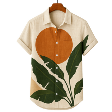 Camisa de Lino Tropical Sunset